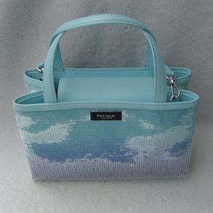 NEW AUTHENTIC KATE SPADE SAM ICON BLUE OMBRE SEQUIN SMALL TOTE #KC238